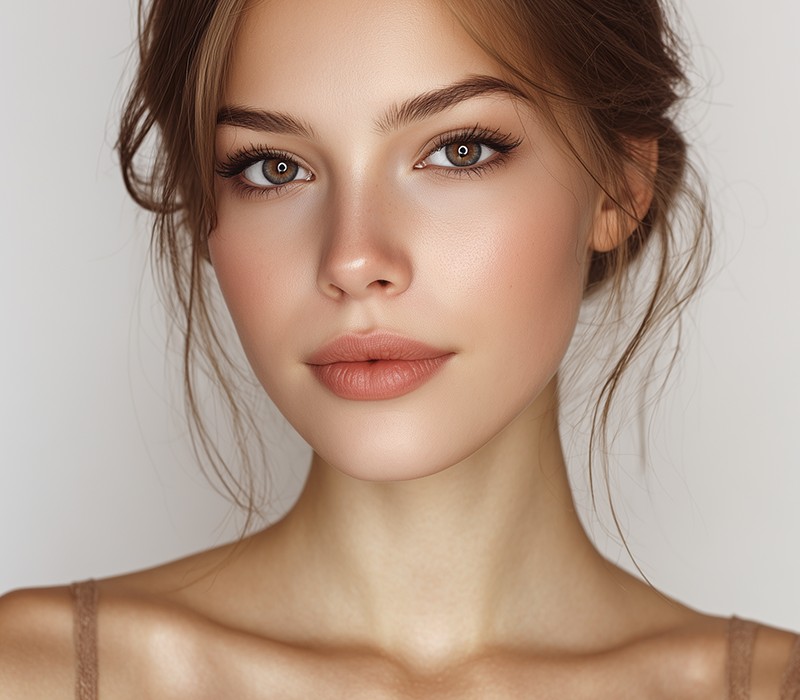 Woman with firm facial contours