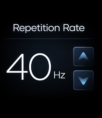 Repetition rate setting screen at 40Hz