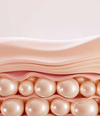 Illustration of energy delivered evenly through the skin layers